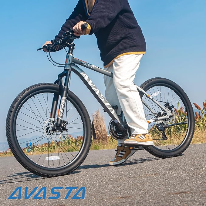 AVASTA AV300 26 27.5 inch Mountain Bike with 21-Speed, Aluminum Frame, Dual Disc Brake, Comfortable Saddle, Multiple Colors