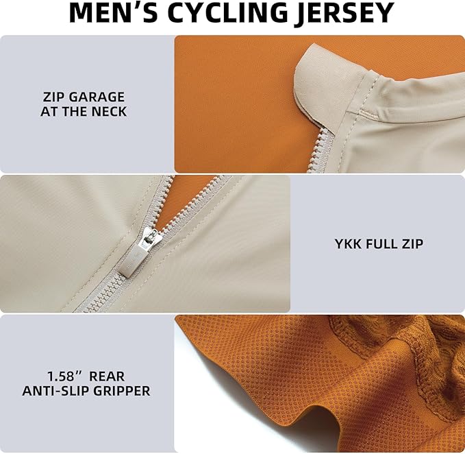 YKYWBIKE Cycling Jersey Men with Pockets Bike Jersey Short Sleeve Biking Shirts for Men Cycling Breathable MTB Biker Shirts