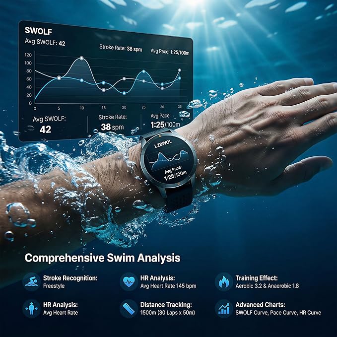 Rugged Smart Watch for Men with Built-in GPS, 1.6" AMOLED, 5ATM Waterproof Tactical Watch with Altimeter Barometer Compass, Bluetooth Calls, Outdoor Fitness Tracker for Android & iPhone - Black
