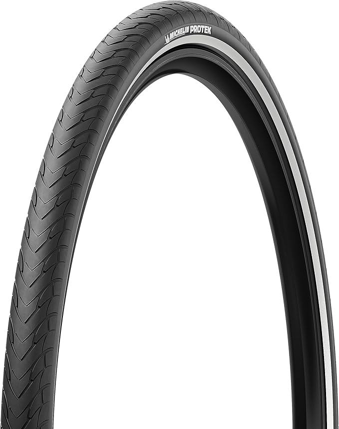 Michelin Protek Clincher Tires 700x35 & 40 Black Reflective Anti-Puncture Road & Touring E-Bike Tubeless-Ready Components