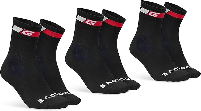 GripGrab Classic Regular Cut Summer Cycling Socks Single & Multipack Coolmax Bicycle Socks for Spinning Indoor Biking