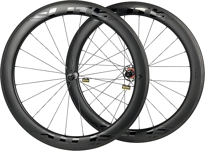 ELITEWHEELS 700c Road Bike Carbon Wheels Bicycle Wheelset Tubular Clincher Tubeless Cycling High TG Brake Surface Taiwan Big Frange Straight Pull 20-24 Hole Hub and Pillar 1423 Spokes