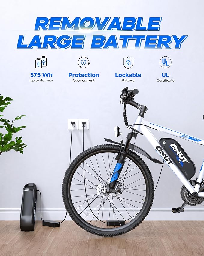 Electric Bike for Adults & Teens - 350W 26" Victor Ebike - 21-Speed, 20Mph Up to 40Miles with Dual Disc Brakes, Commuter E-MTB for Men Women | UL 2849 Certified