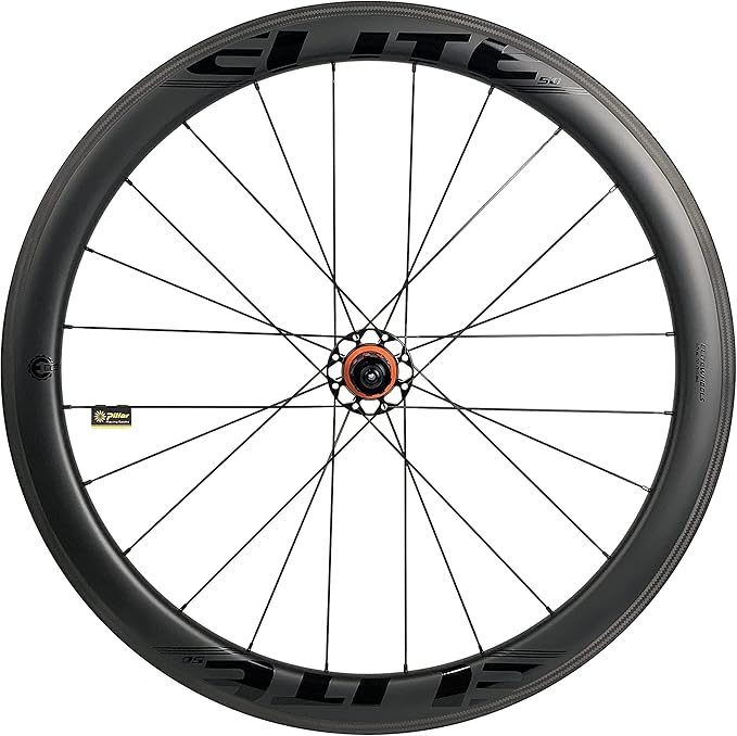 ELITEWHEELS 700c Road Bike Carbon Wheels Bicycle Wheelset Tubular Clincher Tubeless Cycling High TG Brake Surface Taiwan Big Frange Straight Pull 20-24 Hole Hub and Pillar 1423 Spokes
