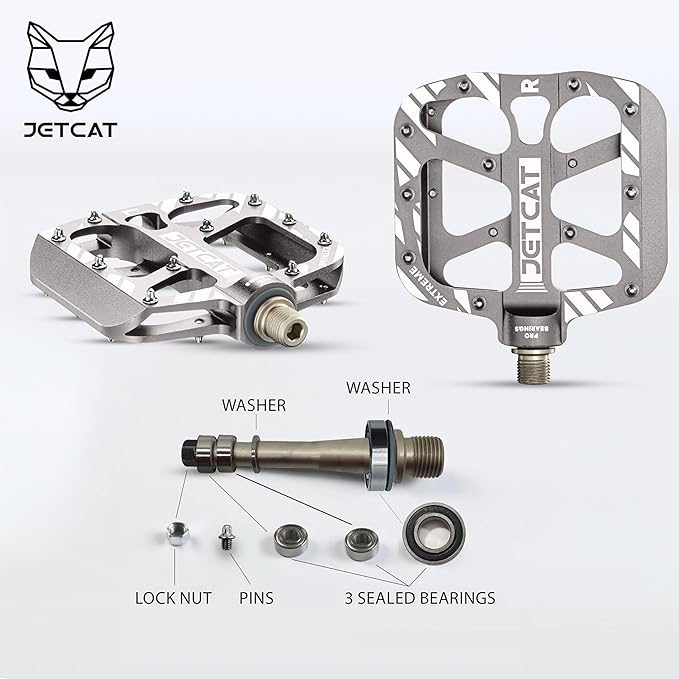Mountain Bike Pedals Flat - MTB Pedals Flat, Bicycle Pedals, Road Bike Pedals, BMX Pedals, for BMX MTN Road Gravel EBike, Specialized Parts, Adults, Aluminum Metal Stamp 9/16"