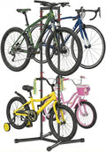 teraysun 4 Bike Horizontal Storage Rack, Heavy Duty No-Drill Indoor Garage Bike Organizer, 154 lbs Capacity for Mountain, Road & Hybrid Bikes