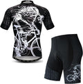 Hotlion Men's Cycling Jersey Sets Gel Pad Summer Bike Clothing Suit Breathable Bike Clothes with 3 Rear Pockets
