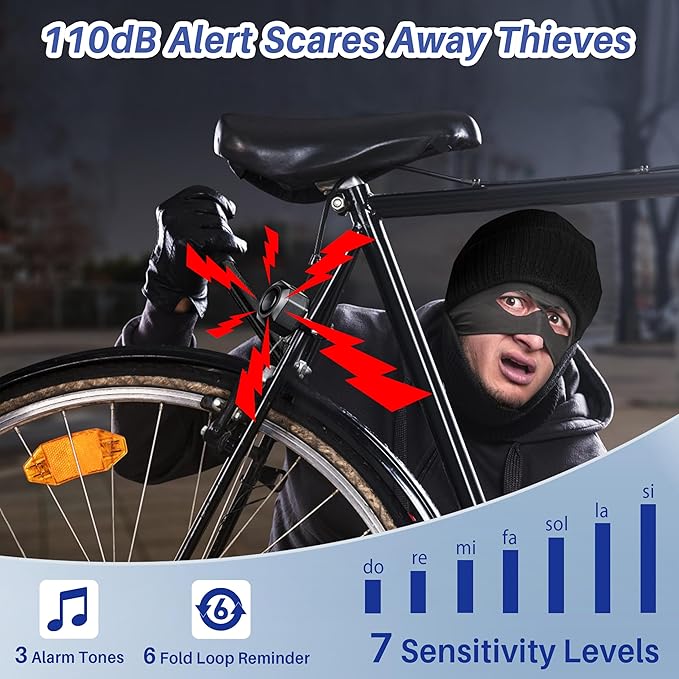 Cruxer Bike Alarms for Ebikes Accessories, Electric Scooter Accessories, Car Alarm System with Motion Sensor, Wireless Antitheft Products, Waterproof Vibration Bike Alarms for Ebikes Bike Scooter Car