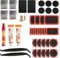 Bike Tire Repair Kit, 101 Pcs Bicycle Tube Patch Kit with Vulcanizing Patches & Tire Repair Glue, Portable Inner Tube Repair Kit for Mountain Road Bike, Motorcycle & Inflatable Tires