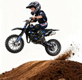 cdar Kids Dirt Bike, 49cc Gas Dirt Bike for Teens - 25MPH 2-Stroke Pit Bike with Hydraulic Disc Brakes & 10" Off-Road Tires Ages 13+ Max180lb Load Christmas for Boys Girl Blue