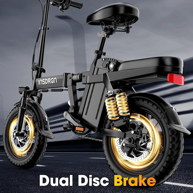 14" Folding Electric Bike for Adults, Peak 1500W Motor,20MPH Max Speed,48V 16Ah Removable Battery Electric Bike, 35/62Miles Max Range, UL 2849 Certified E Bike