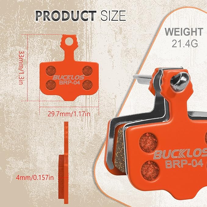 BUCKLOS Bike Disc Brake Pads-Bicycle Disk Brake Pads for Sram Avid Elixir E1 E3 E5 E7 E9 ER ER CR Mag Level TL T Sram XX X0 X7 X9 XXWC DB1 DB3 DB5 for Mountain Bike/Ebike/Road Bike/Scooter