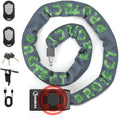 110db Bike Chain Lock with Alarm, 4ft Biycle Lock with Anti-Theft Alarm, Heavy Duty Anti Theft Security Cycling Chain Locks Suitable for Scooter, Bicycle, Motorcycle, Gate