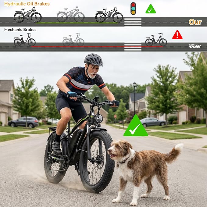 8000W Dual Motor Electric Bike for Adults, 48MPH Fast Ebike with 52V 36Ah Removable Battery, Up to 100 Miles Long Range, 24/26 Inch Fat Tire, Shimano 7-Speed, Shock Absorber Commuter E-Bike