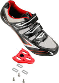Venzo Bicycle Men's Road Cycling Riding Shoes - 3 Straps - Compatible with Look Delta & for Shimano SPD-SL - Perfect for Road Racing Bikes - Black - 7.5 US Men