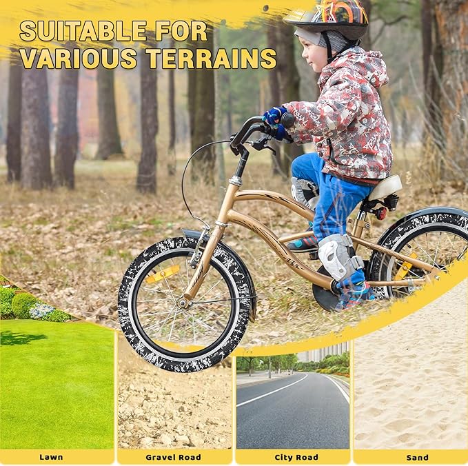 12/16/20x2.125 Bike Tires 1/2 Pack 12/16/20 Inch Kids Folding Replacement Tire/Tube Suitable for Tires 12/20x2.1 12/16/20x2. 125 12/20x2.25, Multiple Colors
