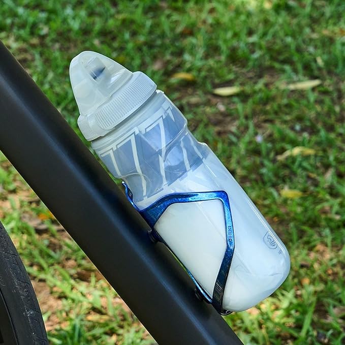 Bike Water Bottle Holder Bicycle Cage for Mountain Road MTB Gravel Adult Bikes Cycling Universal Carrier Rack 1 Pack Aluminum Alloy Ultralight Kettle Drink Accessories Blue