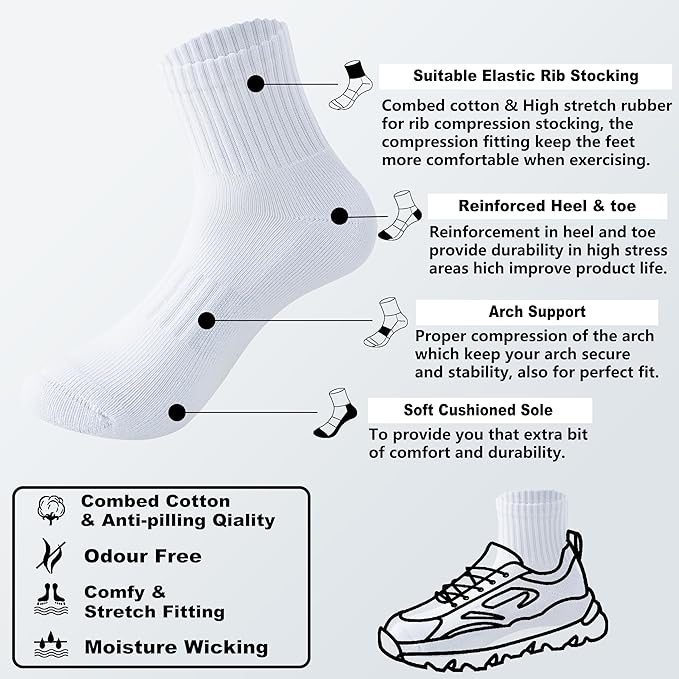 MAGIARTE Womens Mini Crew Ankle Socks Athletic Casual Cotton Socks for Women