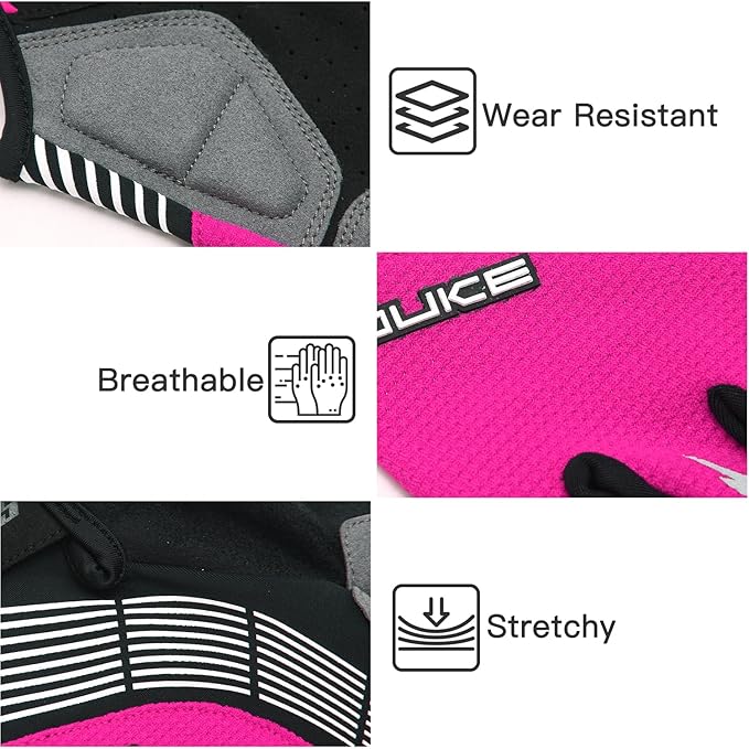 Souke Sports Cycling Bike Gloves - Padded Half Finger Bicycle Gloves with Shock-Absorbing, Anti-Slip, Breathable MTB & Road Biking Features for Men & Women