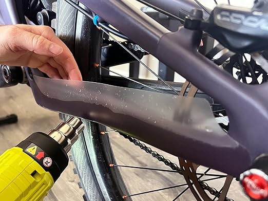 Precut Bike Frame Protection Tape- High Impact Clear Vinyl Wrap Includes 4 Sheets (8.5”x14.5) eBike, MTB Frame Protection, Protects from Scratches and Dings (Clear Matte)