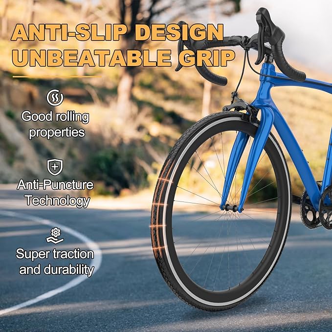 Hycline Road Bike Replacement Tire: 700x25C/700x28C/700Cx35C Folding High-Performance Wear-Resistant Bicycle Tires for City Commuter Road