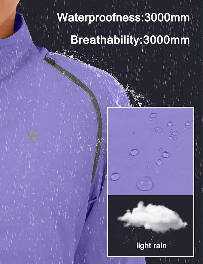 Little Donkey Andy Women's Lightweight Waterproof Cycling Jacket with Removable Sleeves for Biking Running Golf