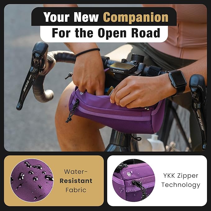 Lumiere & Co. Bike Handlebar Bag – Minimalist Design – 3 Size options, Multiple Colors – Clip Straps, Hook & Loop, Shoulder Strap