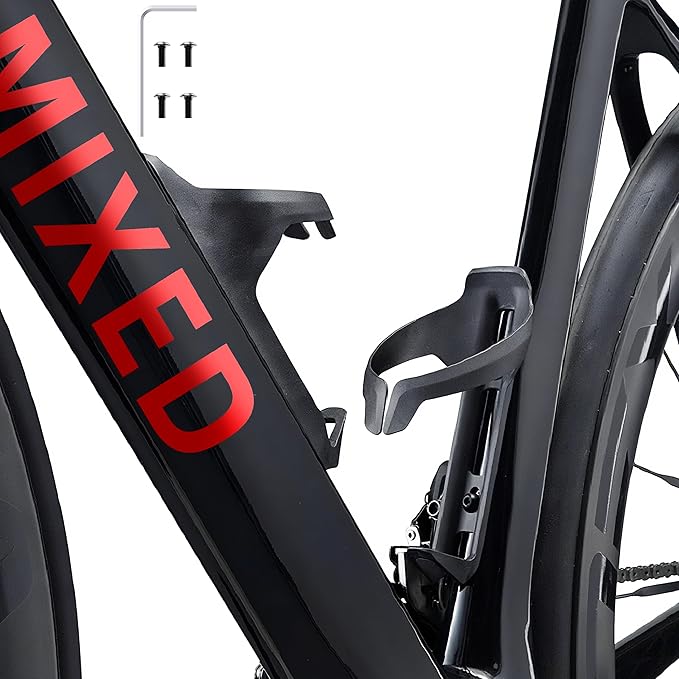 Aero Water Bottle Cages 2 Pack - Carbon Fiber Reinforced, Lightweight & Aerodynamic Bike Bottle Holder for Road, MTB, Gravel Bicycles, Wind Tunnel Optimized, Includes Screws & Tool