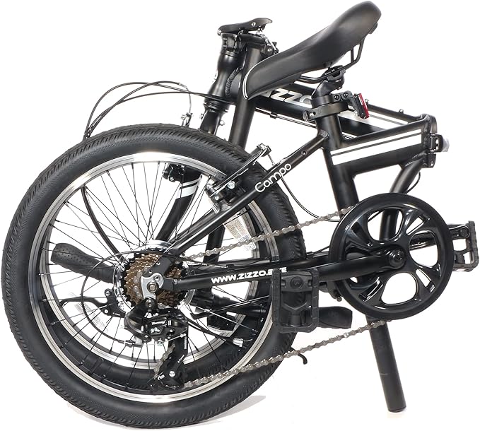 ZiZZO Campo 20 inch Folding Bike with 7-Speed, Adjustable Stem, Light Weight Frame