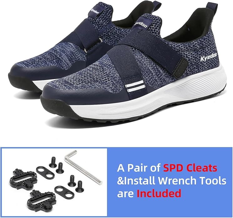 Kyedoo Men‘s Indoor Cycling Shoes Compatible with SPD Cleats, Comfortable Walkable Bike Shoes, Cleats Included