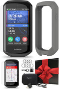 Garmin Edge 1050 Premium Cycling Computer Gift Box Bundle - Color Touchscreen, Built-in Speaker, Group Ride, Road Alerts with PlayBetter Silicone Case (Gray), Screen Protectors, Wall Adapter & Case