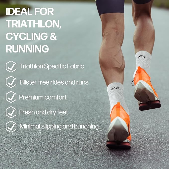 SLS3 Triathlon Socks – Engineered for Comfort – Ideal Cycling Socks for Men or Women & Short or Long Distance Running Socks