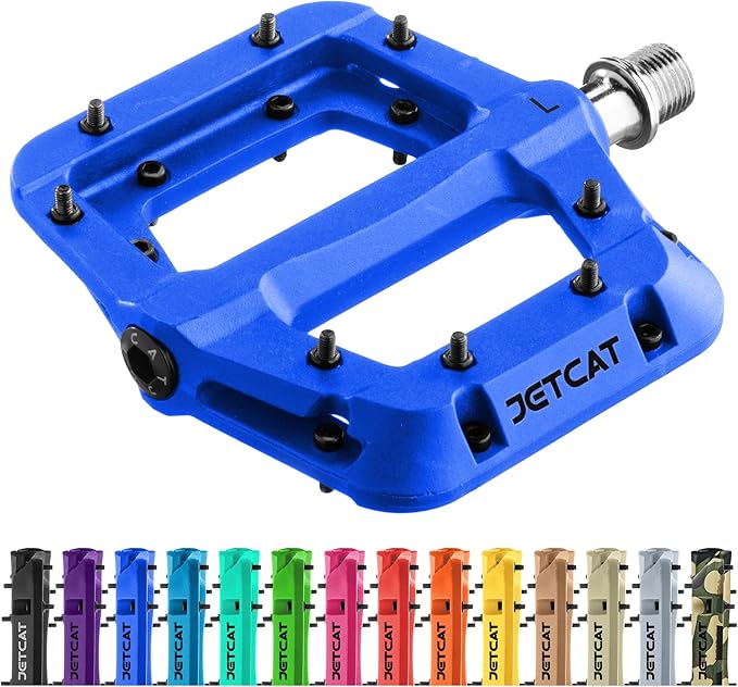 Mountain Bike Pedals Flat - MTB Pedals Flat, Bicycle Pedals for BMX/MTN/Road/Gravel/EBike, BMX Pedals, Platform Pedals, Adults & Kids Bike Replacement Upgrades Parts 9/16