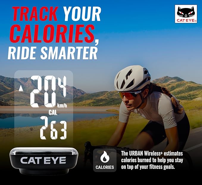 CATEYE Urban Wireless Bike Computer – Analog Speedometer & Odometer with Calorie Tracking, FlexTight™ Mount, Auto Start/Stop, Programmable Odometer & Easy Setup for All Bikes