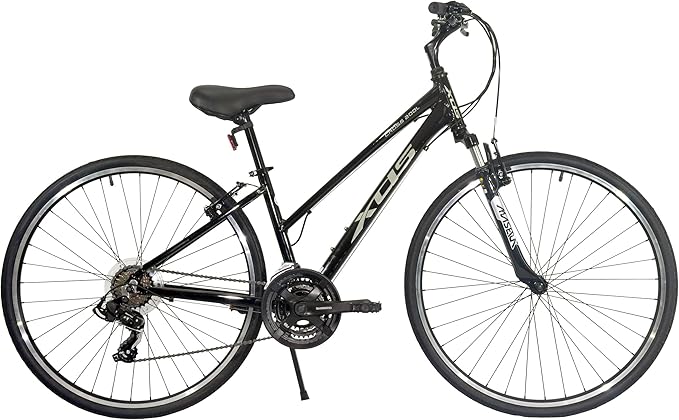 XDS Cross200 Women’s 21-Speed Step-Through Hybrid Bike – 700C Wheels, Black