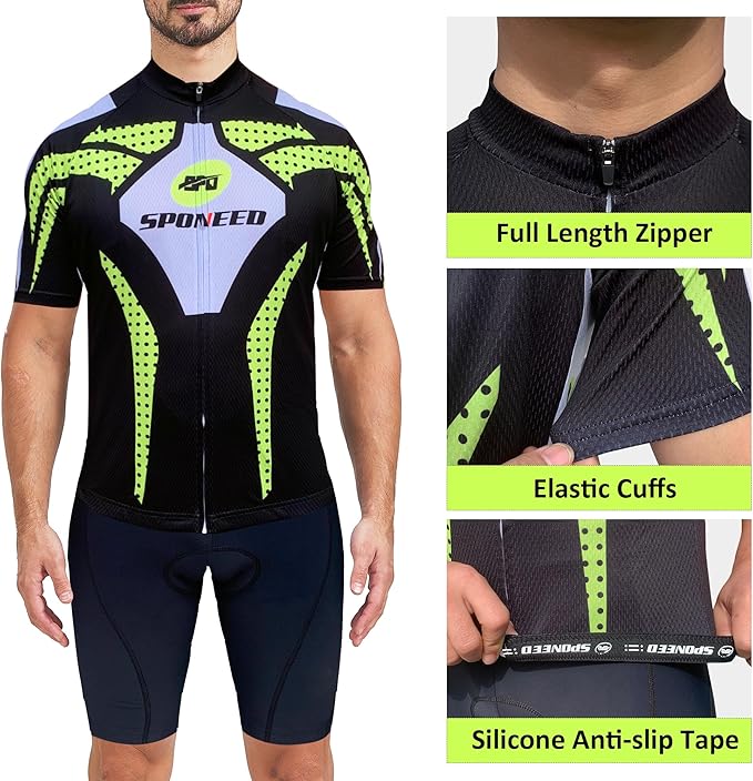 Men Bike Jersey Short Sleeve Road Cycling Shirts Biking Tops Moisture Wicking