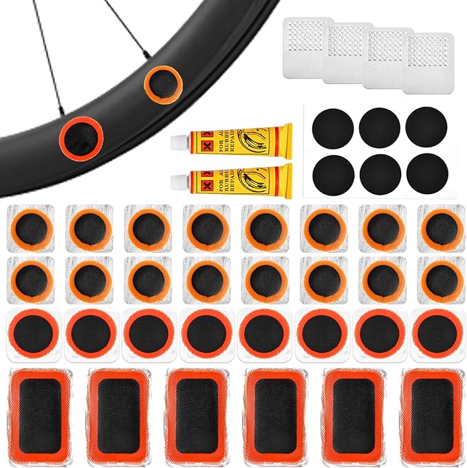 Saycker Bike Tire Repair Kit, Bycicle Inner Tube Puncture Patch Kits,Glueless Patchs for Road Mountain
