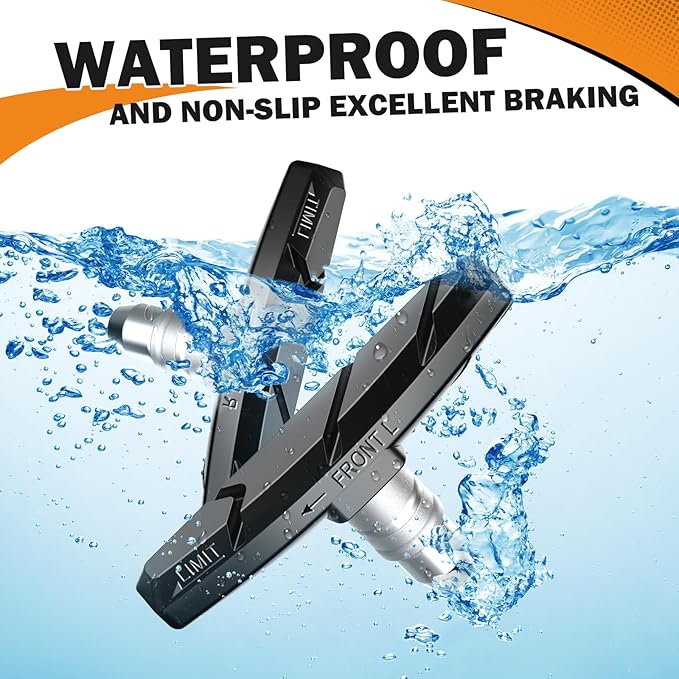 Bike Brake Pads Set, Alritz 3 Pairs Road Mountain Bicycle V-Brake Blocks Shoes with Hex Nut and Shims, No Noise No Skid, 70mm, for Front and Back Wheel
