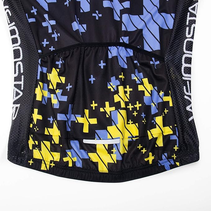 Cycling Jersey Men USA Summer Bike Short Sleeve 3-Pockets Breathable Quick-Dry Shirt S-3XL
