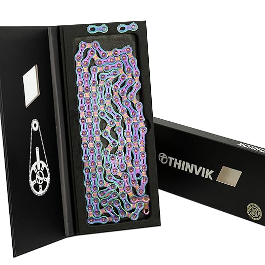 Thinvik Bike Chain 11 Speed, 1/2''× 11/128'', 110 Links - Road & Gravel and MTB Chain for Shimano and SRAM(Not for SRAM AXS) - Elite Iridescence Half Hollow - Quick Link Included