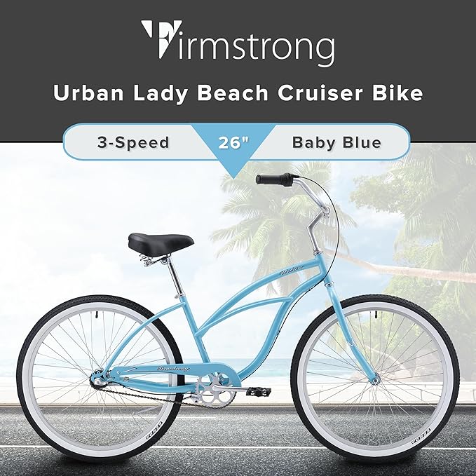 sixthreezero Urban Lady Beach Cruiser Bike, Women's 3 Speed Hybrid Bicycle