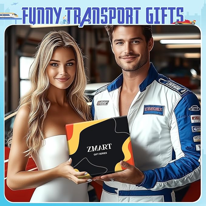Zmart Transportation Gifts for Adult - Train Race Car Truck Bicycle Motorcycle Socks for Men