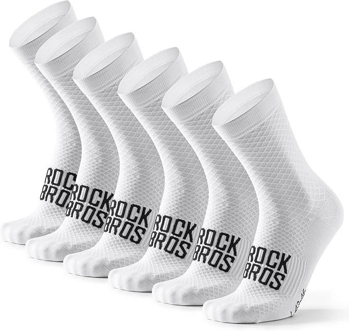 ROCKBROS Cycling Socks for Men Women Breathable Wicking Bike Socks, Compression Fit, Tall Crew, Road to Sky Series