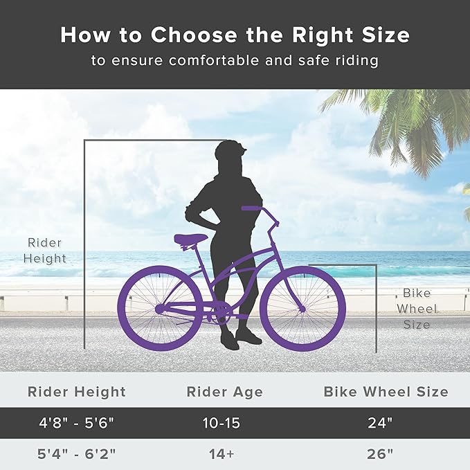 sixthreezero Urban Lady Beach Cruiser Bike, Women's 3 Speed Hybrid Bicycle