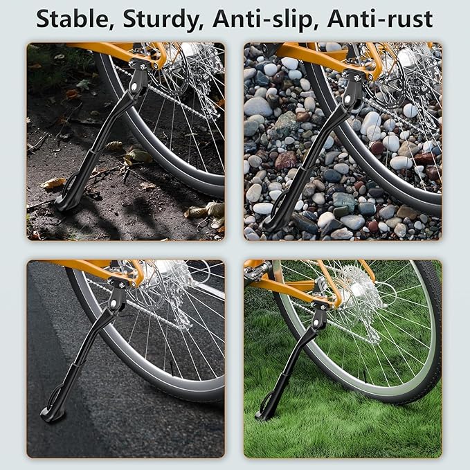 Bike Kickstand for Adult Bikes,Aluminum Alloy Bicycle Kickstand Adjustable for 24-29 Inch,Bicycle Kickstand for Mountain Bike, Trek Bike, Road Bike, City Bike,Non-Slip Sole (style-2)