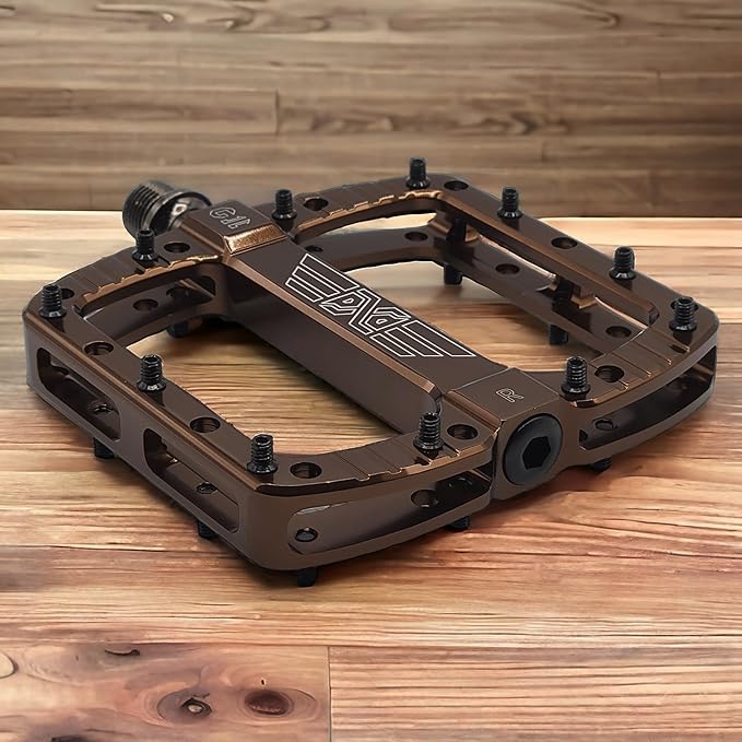 PDX G11 Mountain Bike Pedal MTB Pedal Large Concave Platform Machined Aluminum Polished Bicycle Non-Slip Pedals 9/16 Chromoly Spindle Smooth Ball Bearings