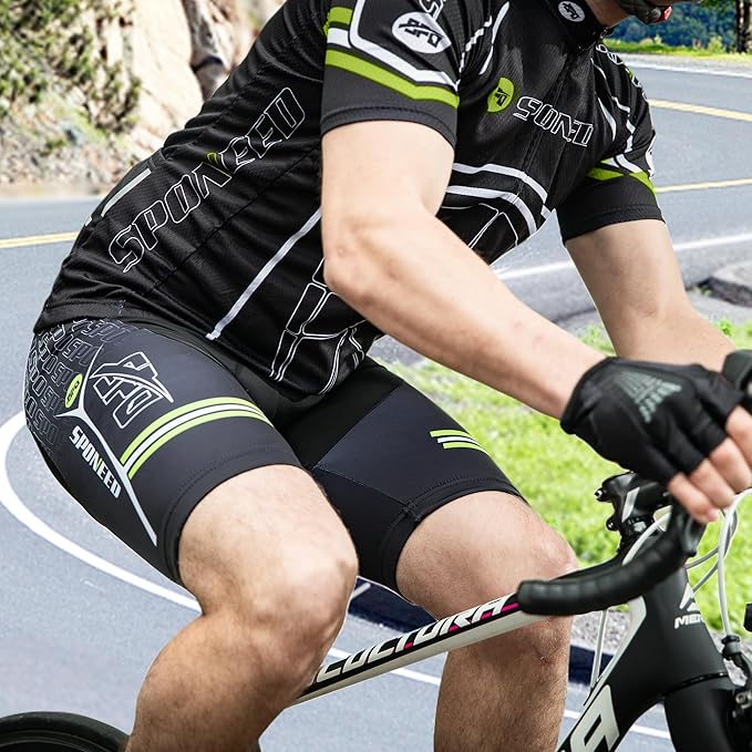 sponeed Men's Cycling Padded Shorts Men Bike Short Pants Cycle Spandex Tights Biking Wear