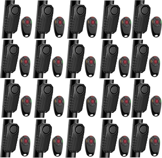 113dB Bike Alarm,Motorcycle Alarm,Burglar Vibration Motorcycle Bicycle Alarm Security System IP65 Waterproof, Suitable for Scooter Vehicle Trailer Car Door Window Electric Bike Accessories,20PC