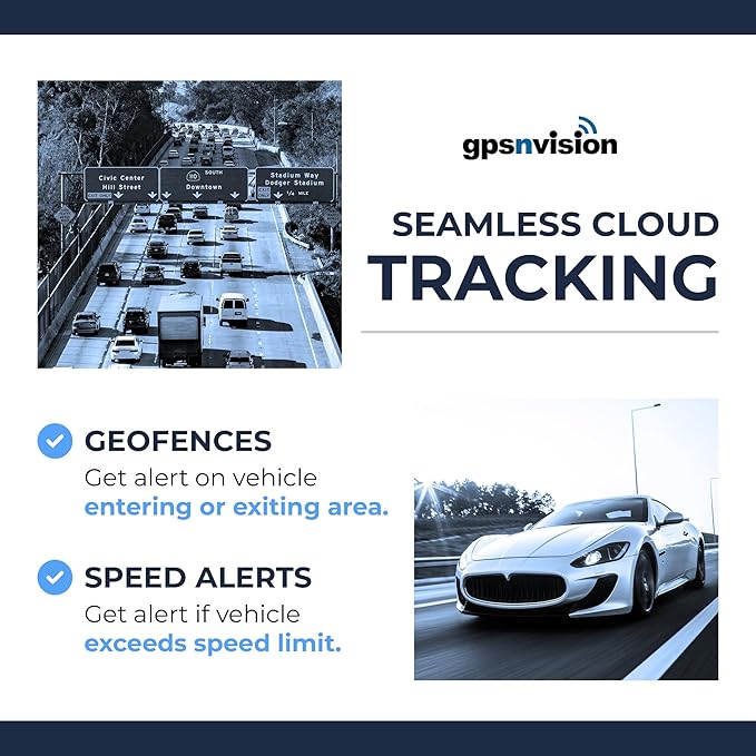 GPS Tracker for Vehicles with Built-in 6 Month Battery - Real Time GPS Tracker & Speed Alerts - Hidden Magnetic GPS Tracker for Cars, Fleets, Trailers - Subscription Required (USA Support)