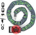 BANGTING 4FT Smart Alarm Bike Lock - 110dB Remote-Controlled Siren & 8mm Anti-Theft Chain with Key for Bicycle, E-Bike, Scooter, Motorcycle (Gray)